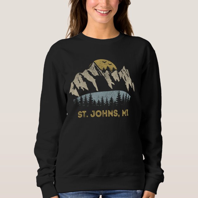 Sweatshirt St. Johns Michigan Mountain Sunset Sunrise MI (Devant)
