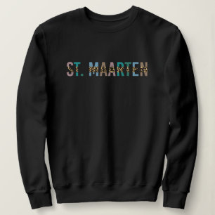 Sweatshirt St Maarten Empreinte de léopard typographie Sint