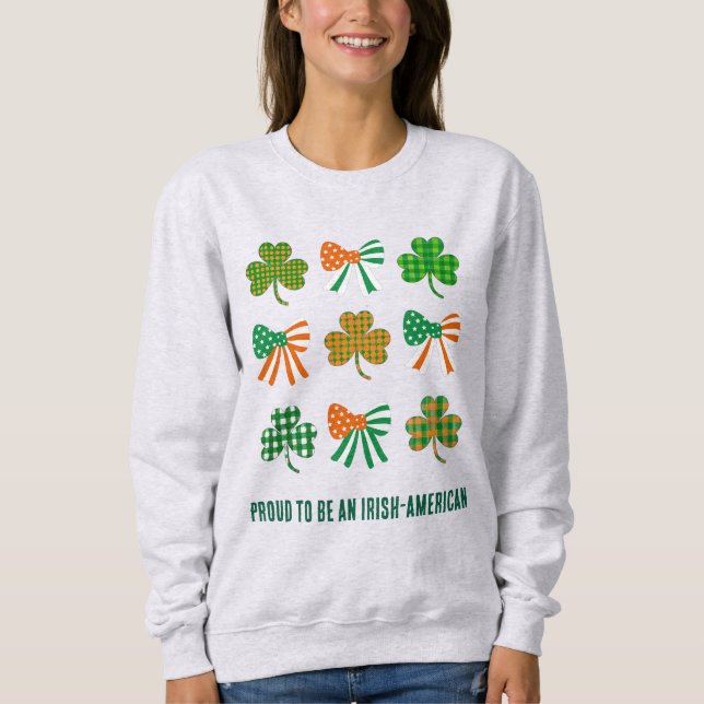 Sweatshirt St Patricks Coquette Trèfle FIER IRLANDO-AMÉRICAIN (Devant)