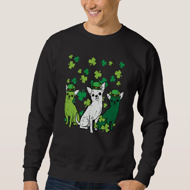 Sweatshirt St Patricks Day Chihuahuas Dog Saint Paddys Men Wo (Devant)