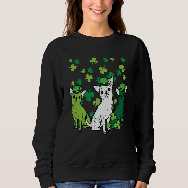 Sweatshirt St Patricks Day Chihuahuas Dog Saint Paddys Men Wo (Devant)