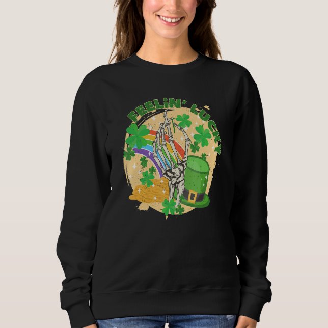 Sweatshirt St. Patrick's Day Feelin' Lucky - Funny St. Patric (Devant)