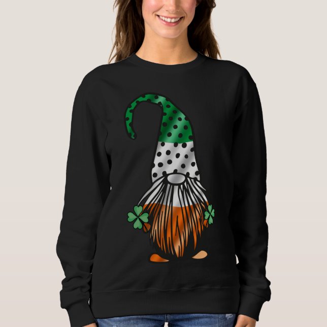 Sweatshirt St Patrick's Day Gnome Long Legge Gnomes Irish Gr (Devant)