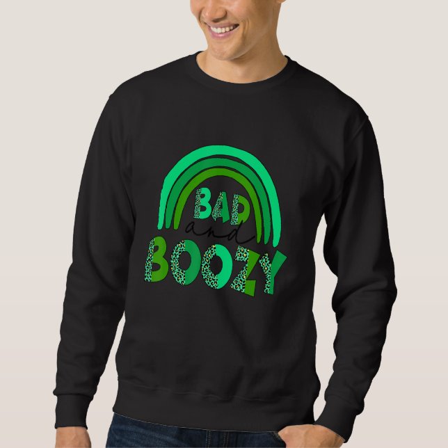 Sweatshirt St. Patrick's Day Green Rainbow Leop (Devant)