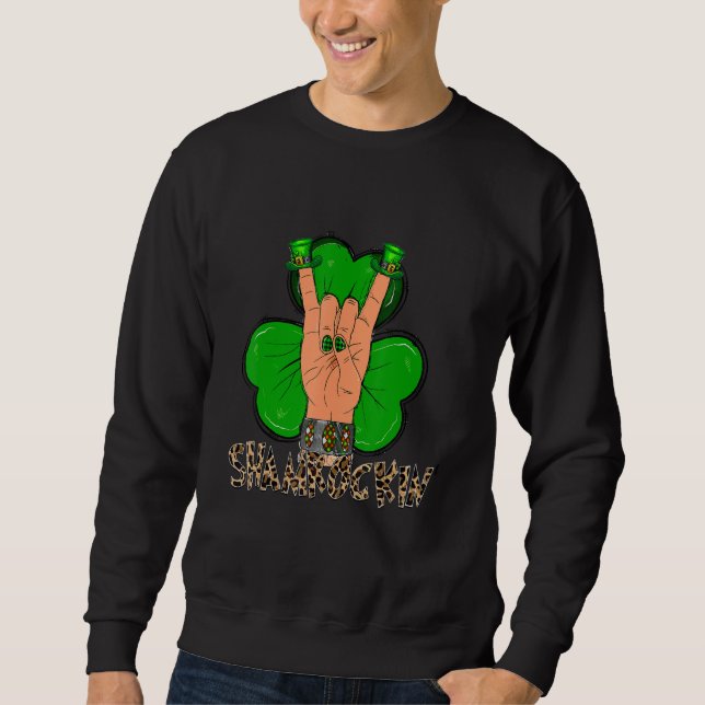 Sweatshirt St. Patrick's Day Happy Go Lucky Green Shamrock Ir (Devant)