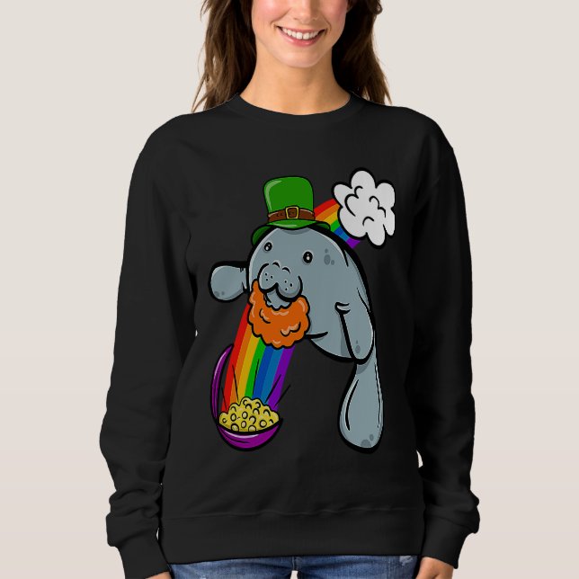 Sweatshirt St Patrick's Day Manatee Leprechaun Cute  Boys Gir (Devant)