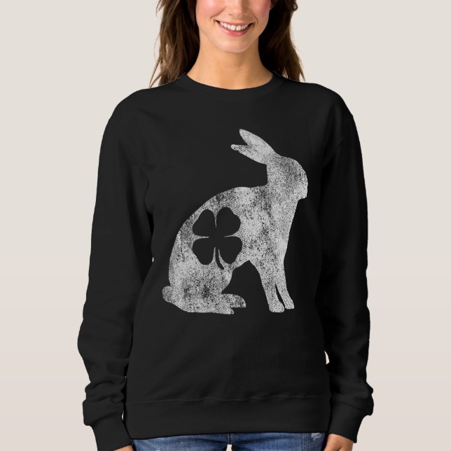 Sweatshirt St Patrick's Day Rabbit Bunny Irish Green Shamrock (Devant)