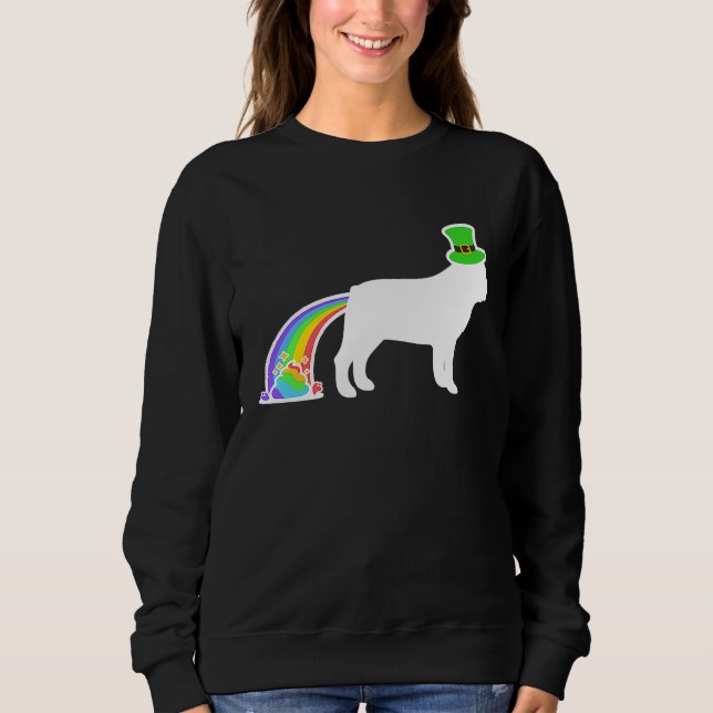 Sweatshirt St Patrick's Day Rainbow Dog  French Bulldog (Devant)