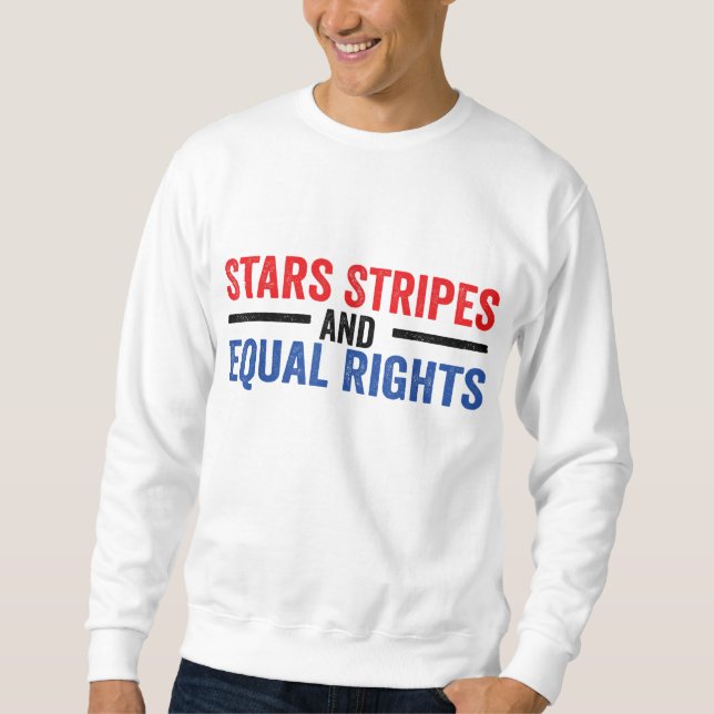 Sweatshirt Stars Stripes Et Égalité Des Droits Messy Bun (Devant)