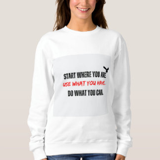 Sweatshirt Start Where You Are Empowering Long Sleeve Top Red