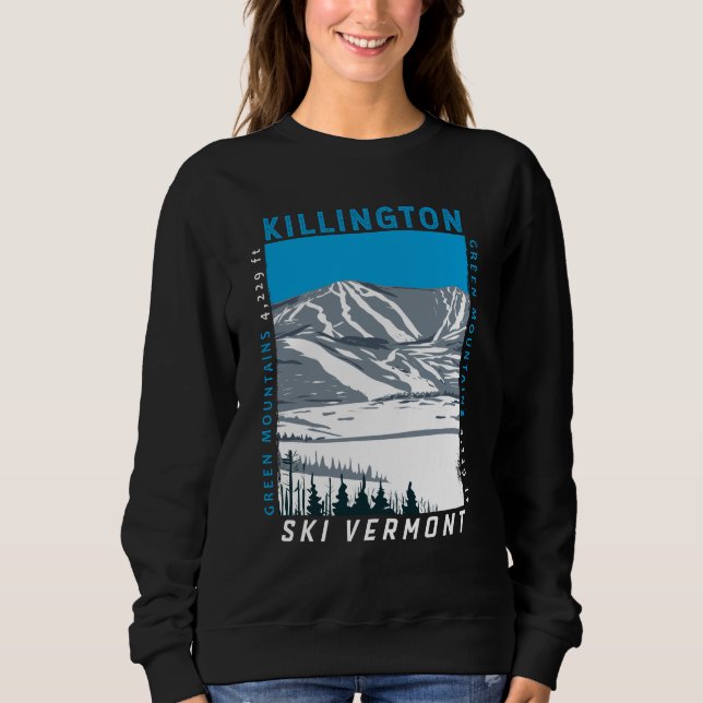 Sweatshirt Station de ski de Killington Hiver Vermont Vintage (Devant)