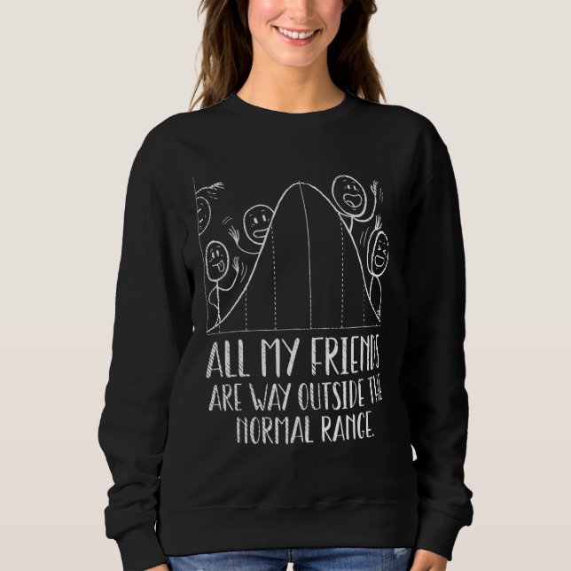 Sweatshirt Statistiques mathématiques Tous mes amis sont dévi (Devant)