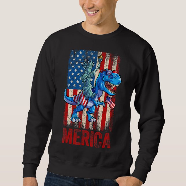 Sweatshirt Statue De La Liberté 4 juillet Dino Boys Hommes Am (Devant)