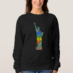 Sweatshirt Statue De La Liberté New York Ny Portant Un Arc En