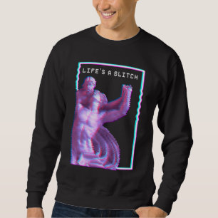 Sweatshirt Statue grecque antique Glitch Vaporwave esthétique