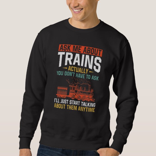 Sweatshirt Steam Train Driver Trainspotting Locomotive Vintag (Devant)