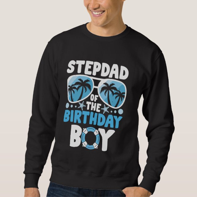 Sweatshirt Stepdad of the Birthday Boy Swimmer Swim (Devant)