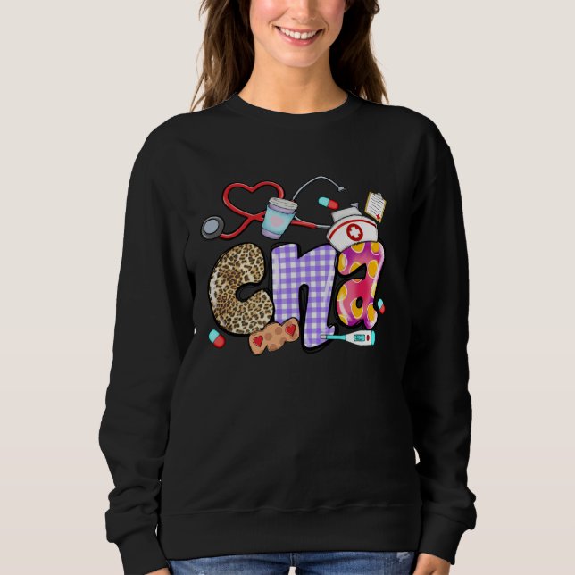 Sweatshirt Stéthoscope CNA Léopard  CNA Vie (Devant)