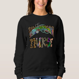 Sweatshirt Stéthoscope léopard Vie d'infirmière Soins infirmi