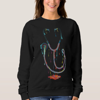 Sweatshirt Stéthoscope qui goutte abstrait – Art médical