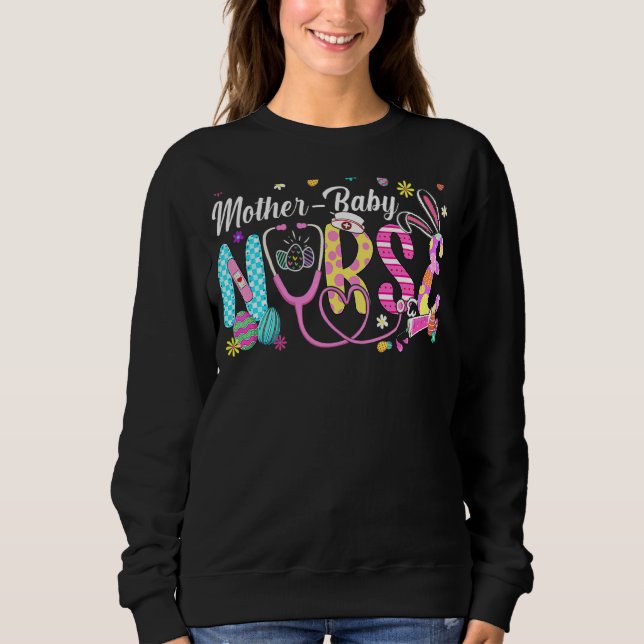Sweatshirt Stethoscope Scrub Mère Bébé Infirmière Vie Lapin E (Devant)