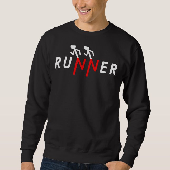 Sweatshirt Stick du coureur Figure Run Runners Marath de 5 k  (Devant)