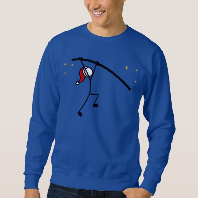Sweatshirt Stick With Sport Père Noël Pole Vault Jumper (Devant)
