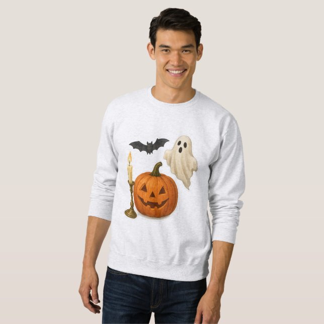 Sweatshirt Sticker d'Halloween réaliste (Devant entier)