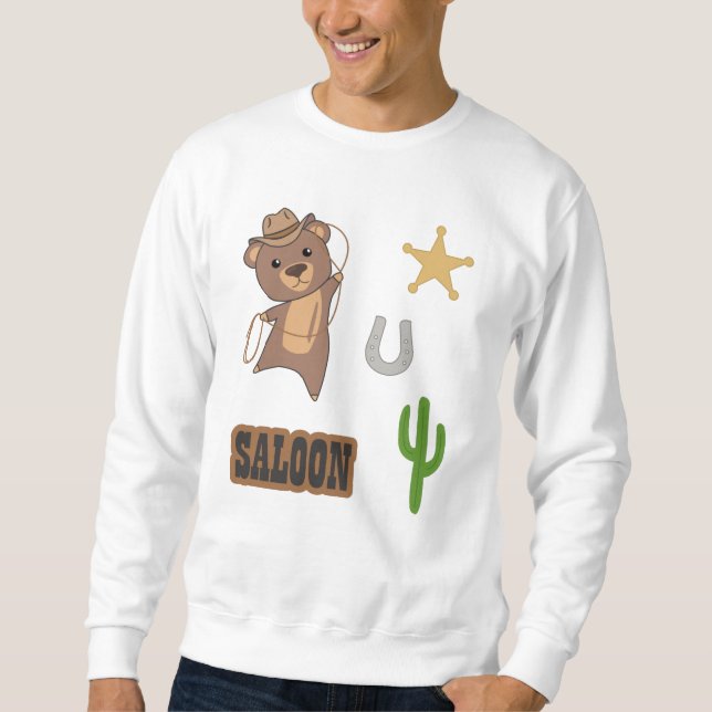 Sweatshirt Stickerset occidental Cowboy Bear Saloon (Devant)