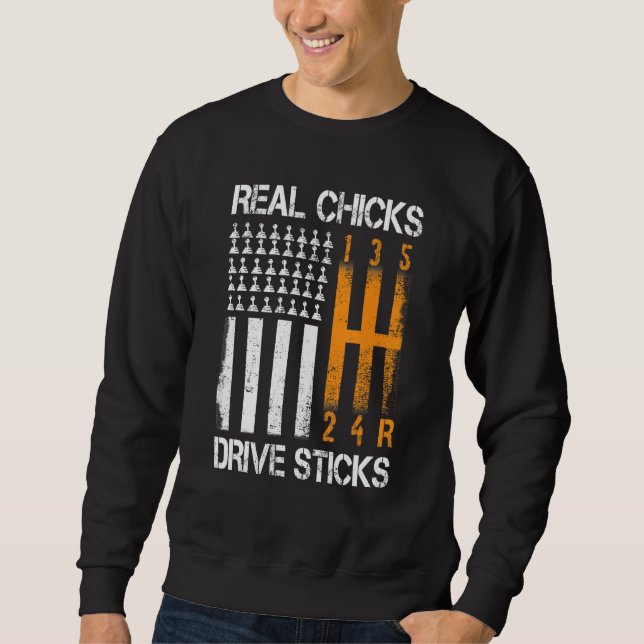 Sweatshirt Sticks de conduite Real Chicks Manuel de déplaceme (Devant)