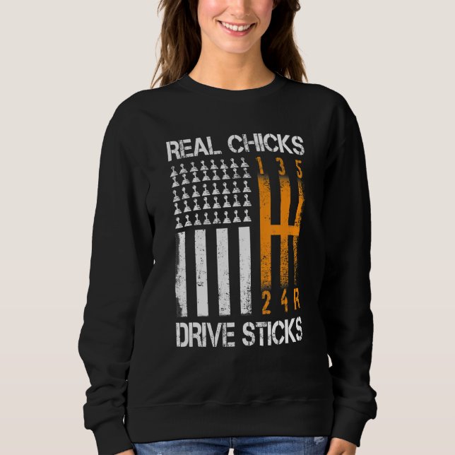 Sweatshirt Sticks de conduite Real Chicks Manuel de déplaceme (Devant)