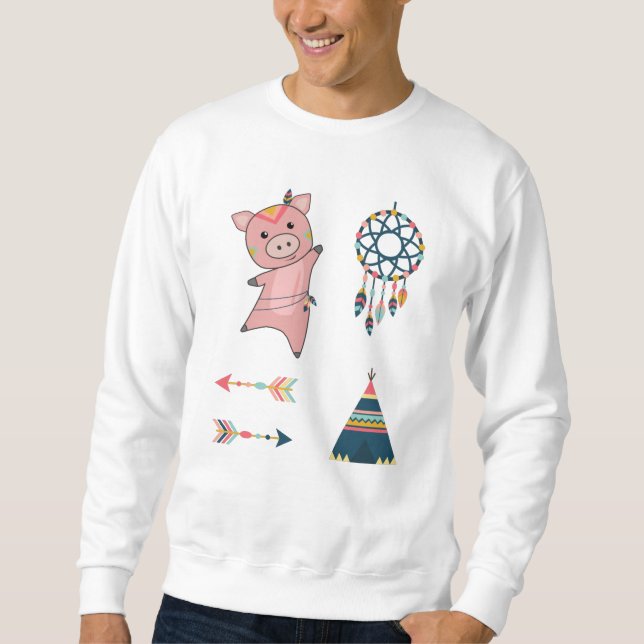 Sweatshirt Sticleur indien de porc tipi (Devant)