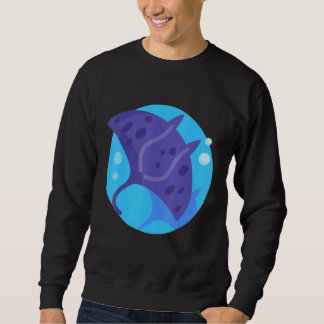 Sweatshirt Stingray Manta Ray Retro Vintage Ocean Water Anima
