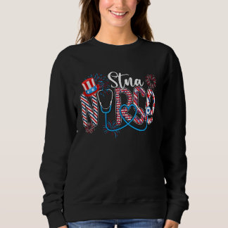 Sweatshirt STNA Nurse 4th of July Love Heart Stethoscope RN N