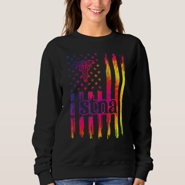 Sweatshirt Stna Us Flag State Tests Nuring Assistant (Devant)