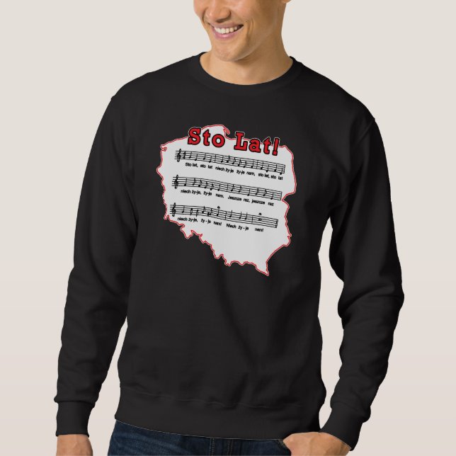 Sweatshirt Sto Lat ! Carte de la chanson polonaise (Devant)