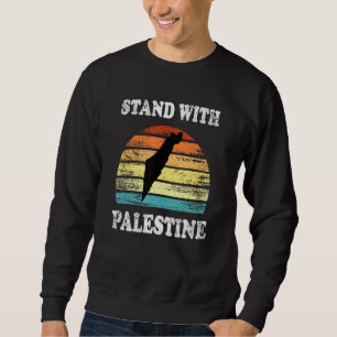 Sweatshirt Stopper Avec Palestine Vintage Rétro Carte Palesti