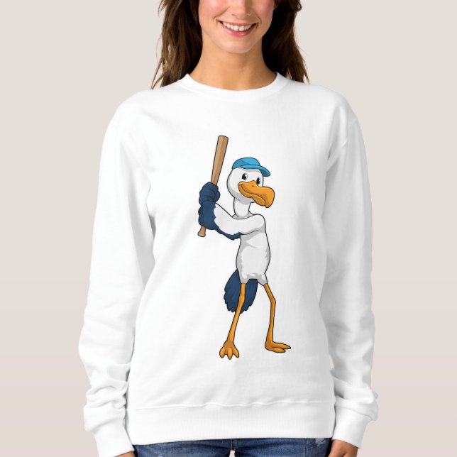 Sweatshirt Stork au baseball avec batte de baseball (Devant)
