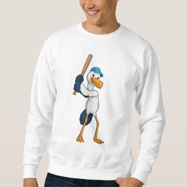 Sweatshirt Stork au baseball avec batte de baseball (Devant)