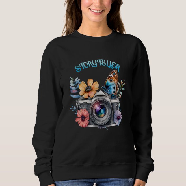 Sweatshirt Storyteller Camera Photography Butterfly Photograp (Devant)