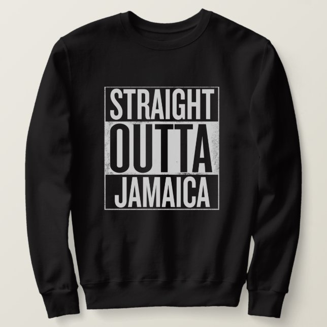 Sweatshirt Straight outta Jamaica - Rastafari Reggae Sweater (Design devant)