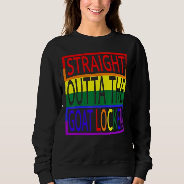 Sweatshirt Straight Outta The Goat Locker Navy Chief Rainbow  (Devant)