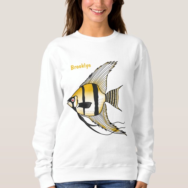 Sweatshirt Striped angelfish cartoon (Devant)