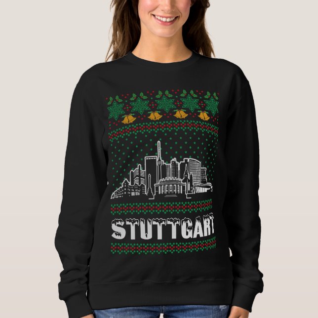 Sweatshirt Stuttgart Allemagne Vilain Noël (Devant)