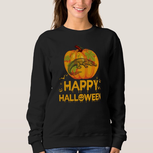 Sweatshirt Style citrouille Avec Crocodile Joyeux Halloween C (Devant)