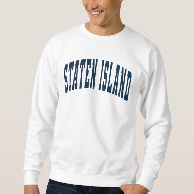 Sweatshirt Style Collège Vintage de Staten Island NYC (Devant)