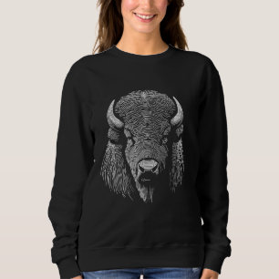 Sweatshirt Style d'empreintes digitales - American Bison Papa