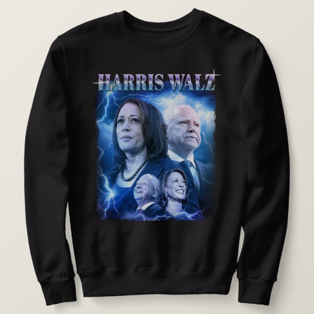 Sweatshirt Style Harris Walz Retro 90s (Design devant)