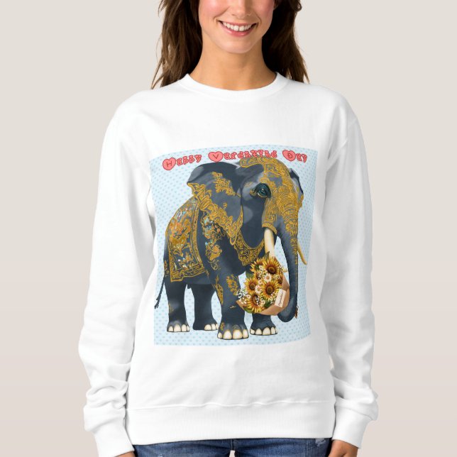 Sweatshirt Style Motif thaïlandais éléphant. (Devant)