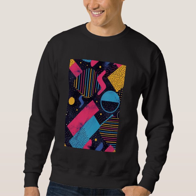 Sweatshirt Style rétro Motif Art Synthwave 80s (Devant)
